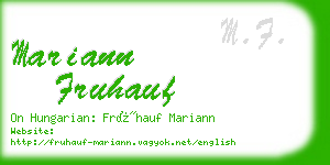mariann fruhauf business card